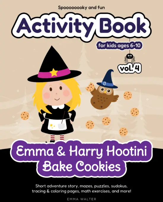 Activity Book for Kids - Emma & Harry Hootini Bake Cookies, printable activity books for kids