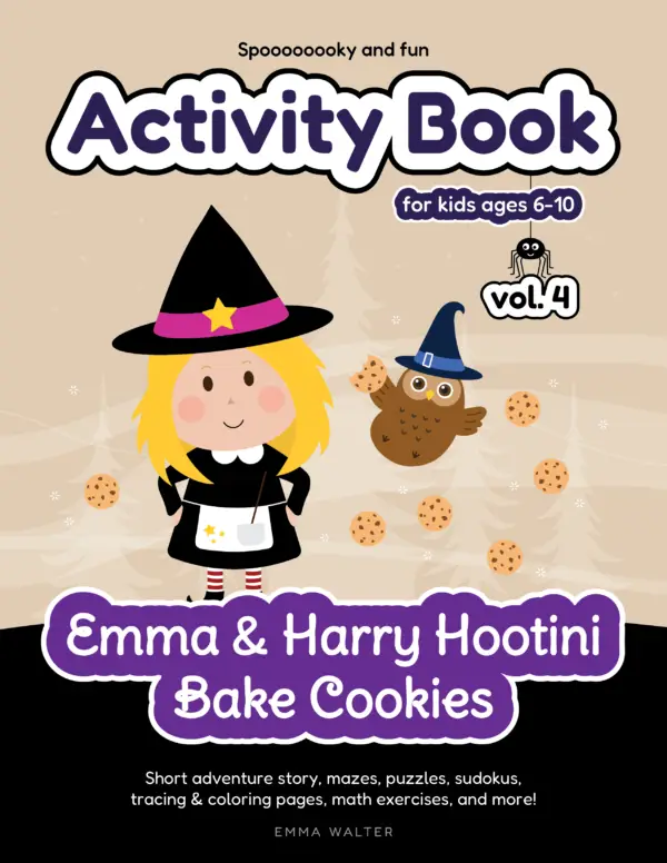 Activity Book for Kids - Emma & Harry Hootini Bake Cookies, printable activity books for kids