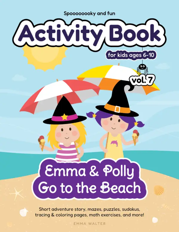 Activity Book for Kids - Emma & Polly Go to the Beach, printable activity books for kids