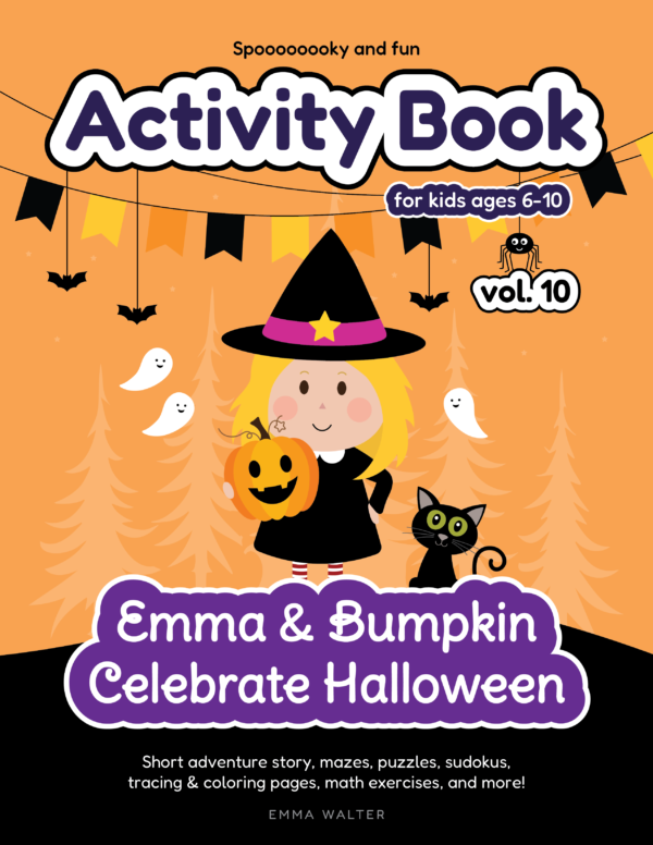Activity Book for Kids - Emma & Bumpkin Celebrate Halloween, printable activity books for kids