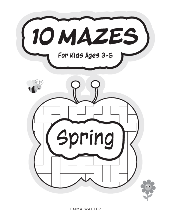 10 Mazes for Kids Ages 3-5 Spring, freebie, free printable activity books for kids