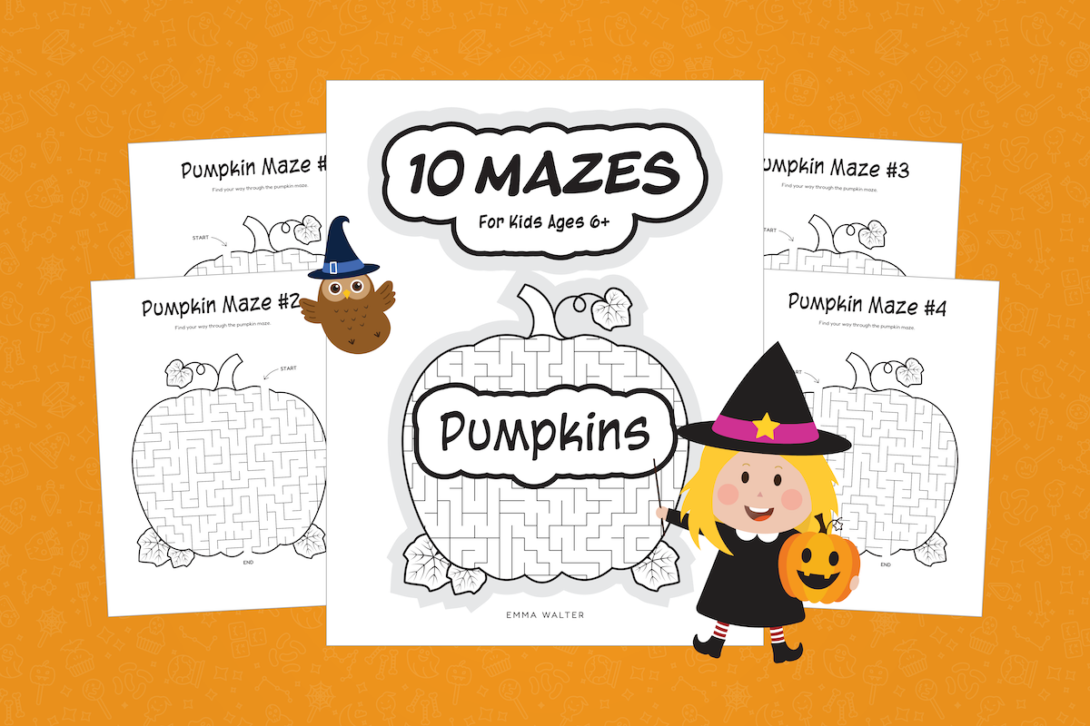 Free Halloween Activity Book Printables for Children, Seasonal Fun, 10 Free Mazes for Kids