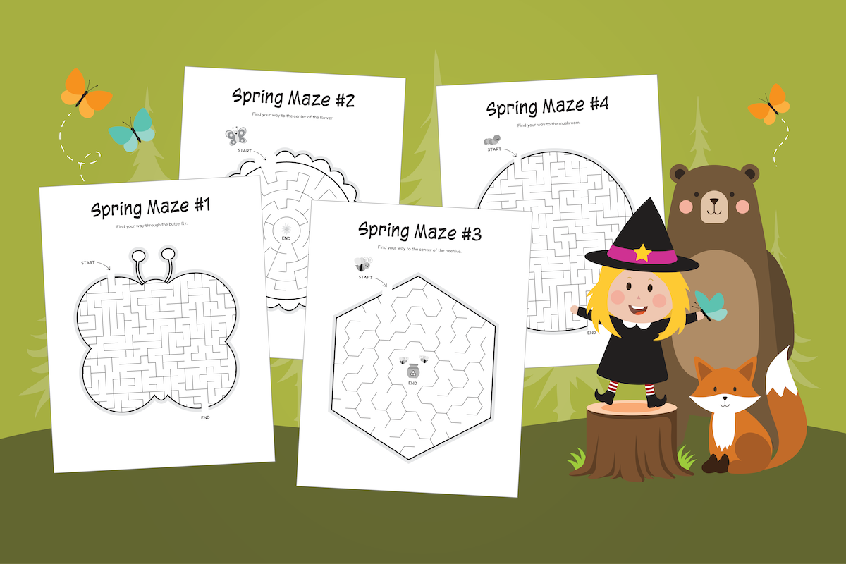 Free Printable Mazes for Kids, Emma Walter, Activity Books, Printable Maze PDF, Beat the boredom
