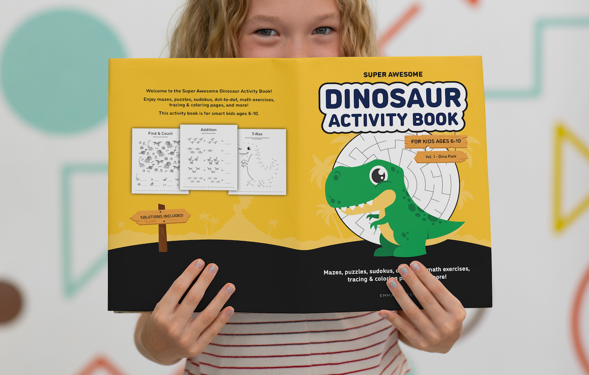 The Benefits of Activity Books for Kids, Emma Walter, Printable Activity Books, Super Awesome Dinosaur Activity Book, Dino Park