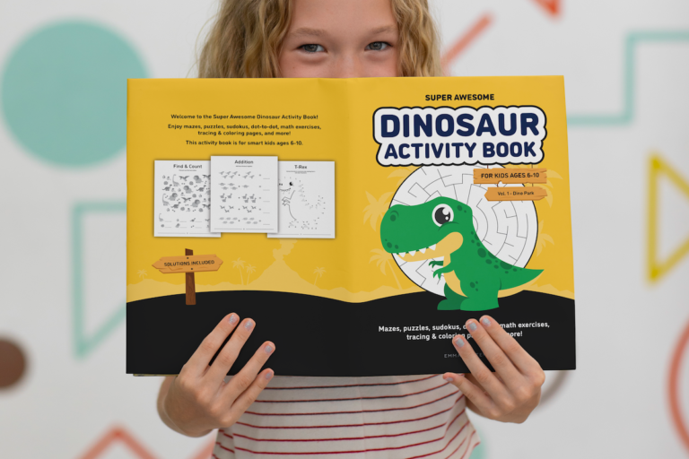The Benefits of Activity Books for Kids, Emma Walter, Printable Activity Books, Super Awesome Dinosaur Activity Book, Dino Park